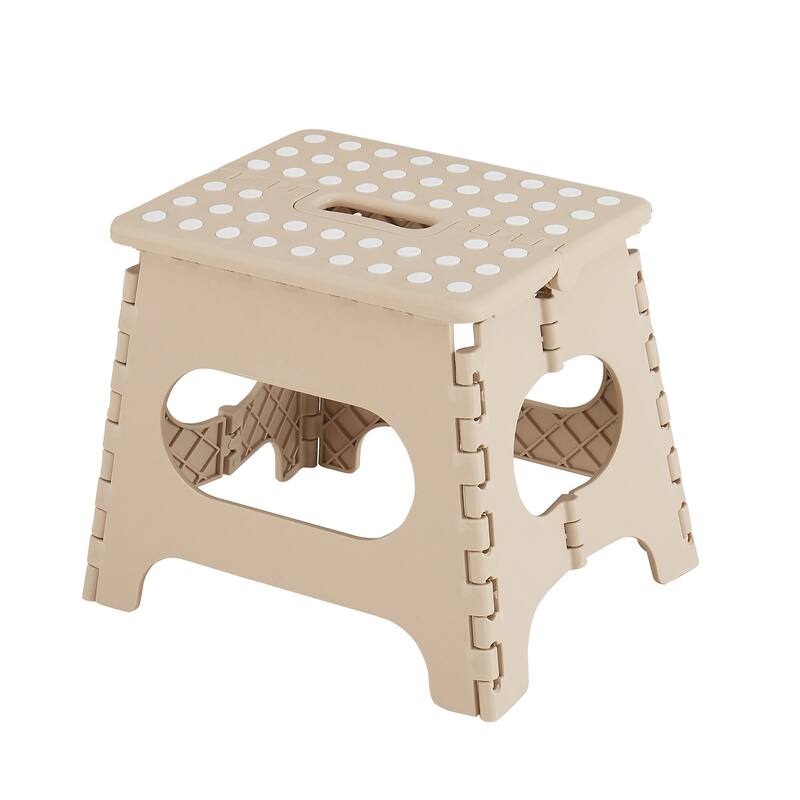 Javlergo 11/13 inch Folding Step Stool, Heavy Duty Plastic Foldable Step Stool for Kids and Adults
