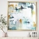 preview thumbnail 1 of 10, Designart 'Teal and White Composition' Modern & Contemporary Framed Art Print 16 in. wide x 16 in. high - Gold