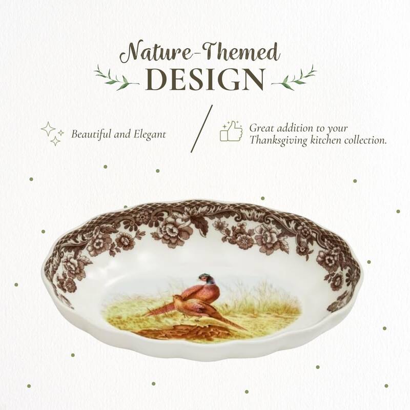 Spode Woodland Oval Fluted Dish