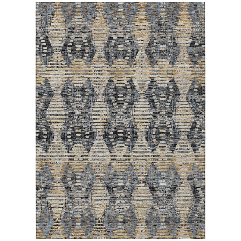 Machine Washable Indoor/ Outdoor Modern Ignacio Chantille Rug