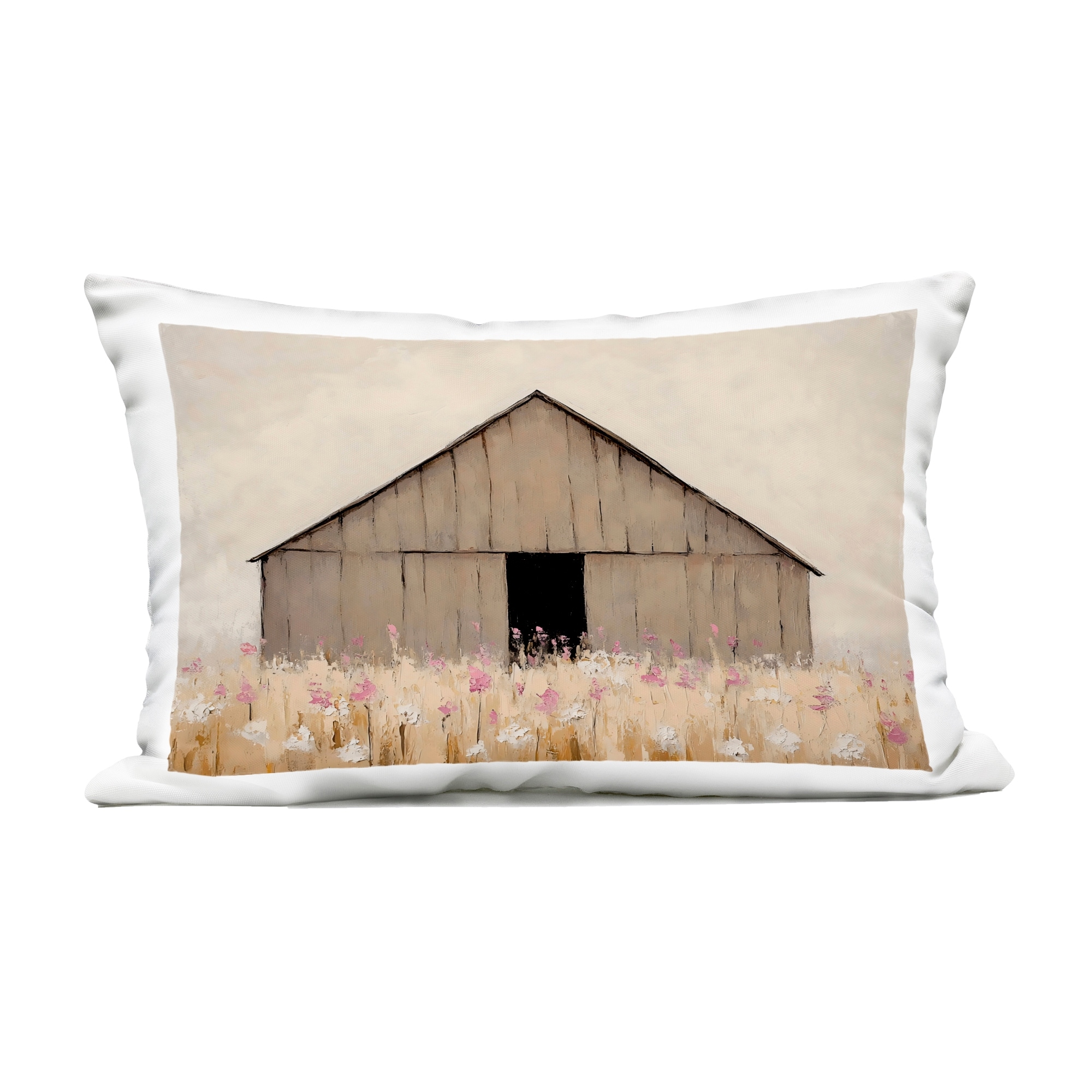 Stupell Muted Barn in Meadow Decorative Printed Outdoor Throw Pillow Design by Franklyn Gregory