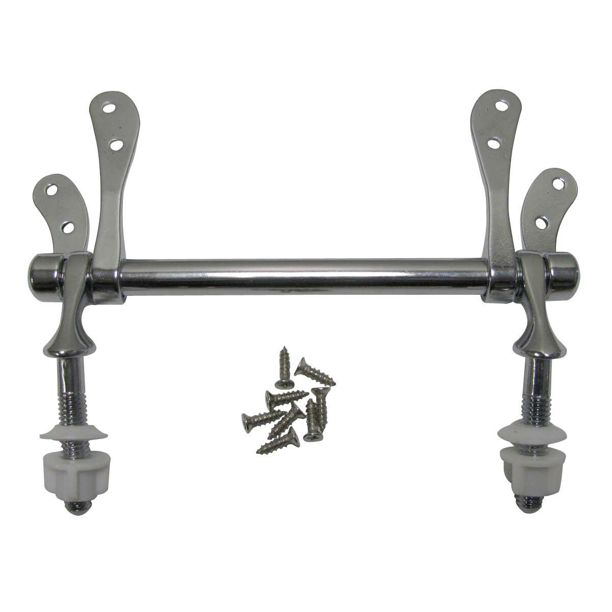 Toilet bowl hinge with bar kit for wooden seats polished brass/chrome 