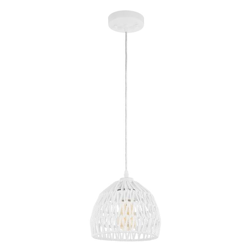 Jigu 1-Light Woven Rattan/Iron LED Pendant, by JONATHAN Y