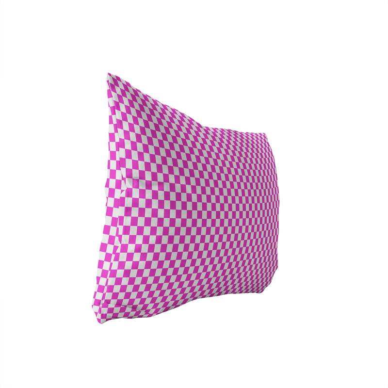 CHECKER BOARD FUSCHIA Lumbar Pillow By Kavka Designs Bed Bath