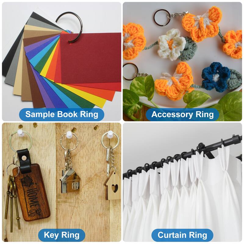 36pcs Shower Curtain Rings, ID Iron Round Snap Shower Curtain Hooks Glide Smoothly Shower Hooks - Black - 1.3 Inch