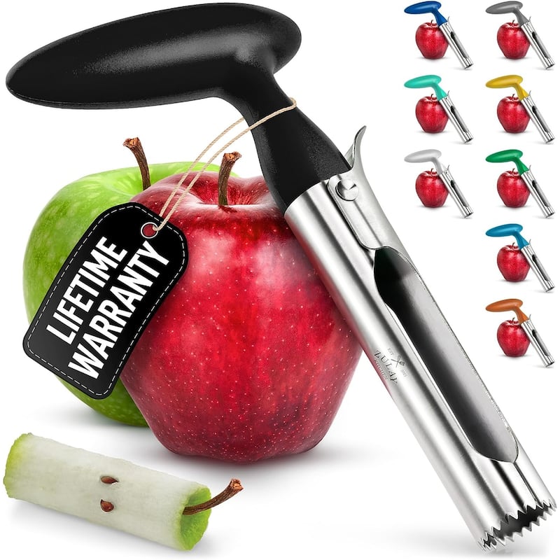 Zulay Kitchen Ultra Sharp Stainless Steel Apple Corer Tool - Sleek Black