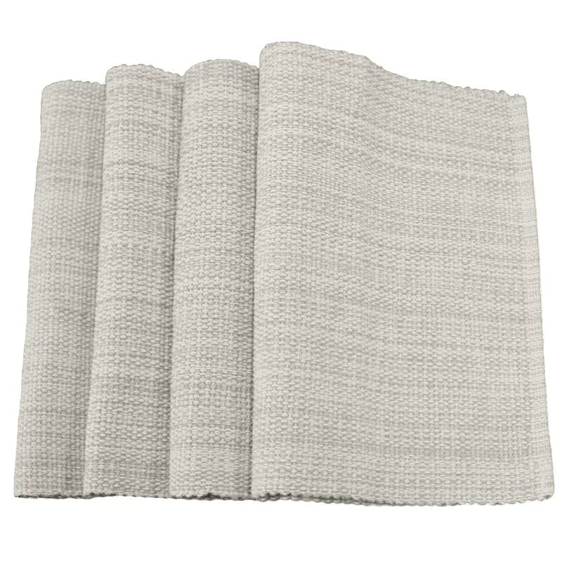 Fabstyles Casual Classic Set of 4 Thick Cotton Heavyweight Placemats - 13"x19" - Set of 4 - Stone
