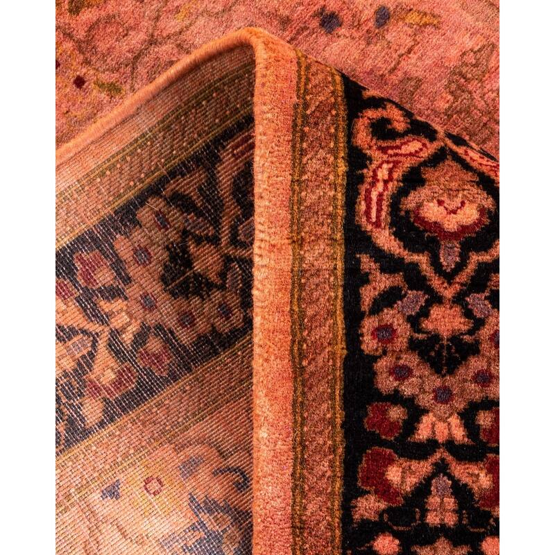 Overton Hand Knotted Wool Vintage Inspired Modern Contemporary Overdyed Pink Runner Rug - 2' 8" x 14' 1"