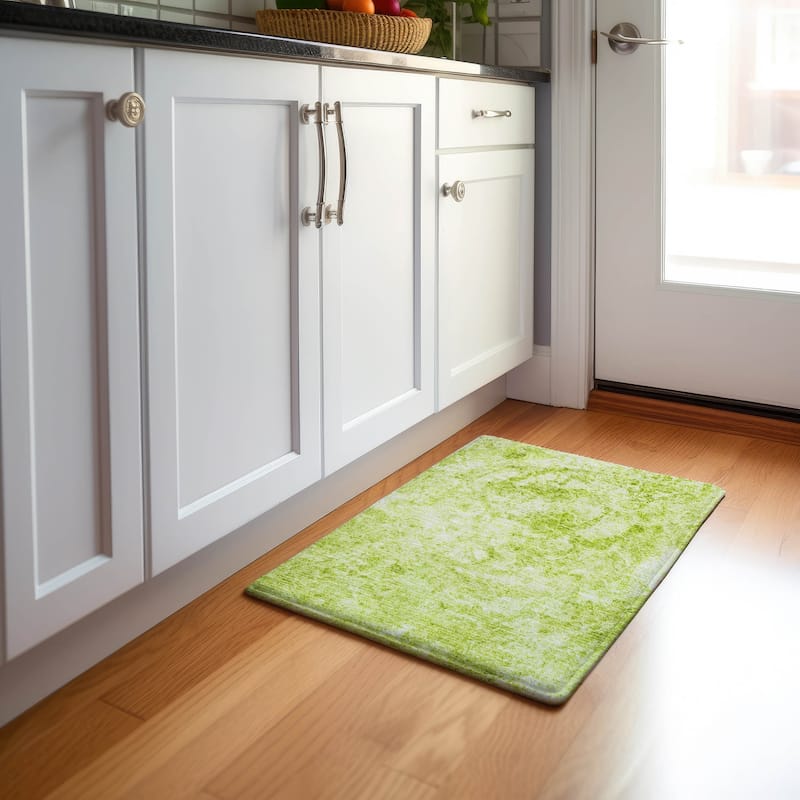 Premium Washable Super Soft Solid Abstract Mayfield Rug - Aloe - 1' 8" x 2' 6" - Rectangle