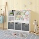 preview thumbnail 12 of 18, White Kids Bookcase Display Stand with 3 Drawers,Toy Storage