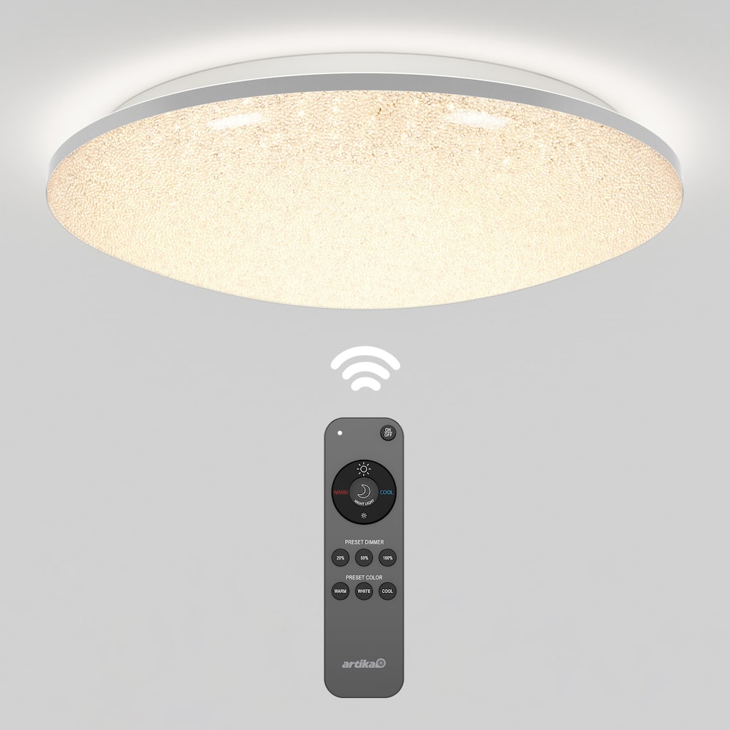 Artika Sparkle Flushmount with remote, Chrome