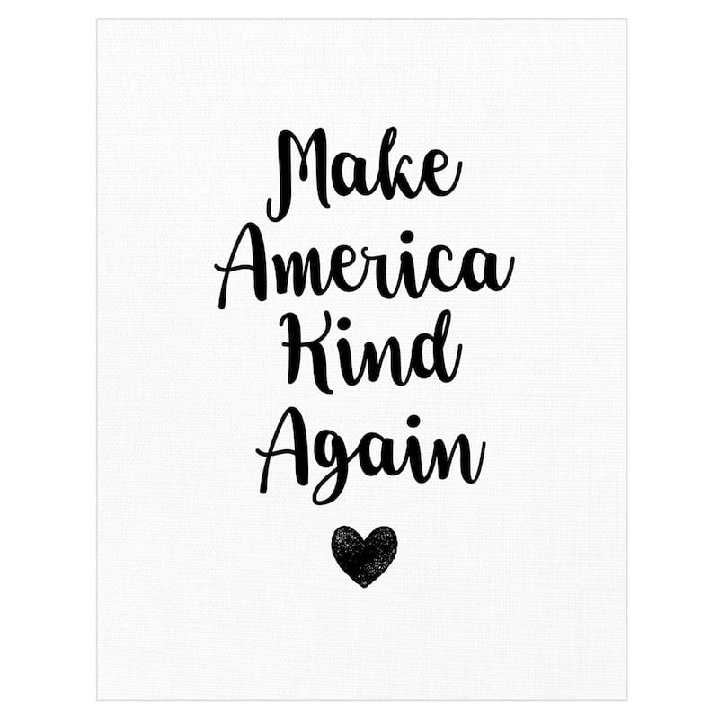 Make America Kind by Jan Weiss Canvas Art Print