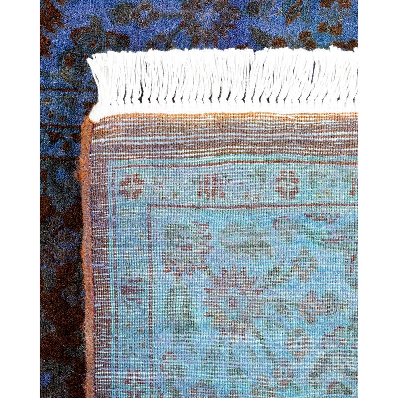 Overton Hand Knotted Wool Vintage Inspired Modern Contemporary Overdyed Orange Area Rug - 3' 0" x 10' 9"