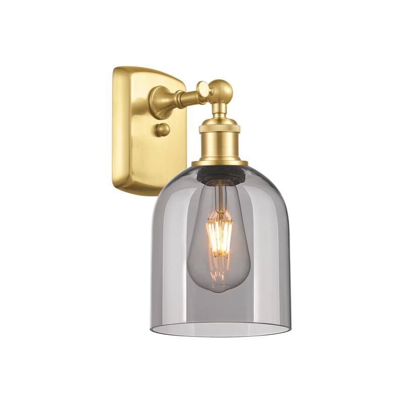Innovations Lighting 516-1W-11-6 Bella Sconce Bella 11" Tall Wall - Satin Gold / Light Smoke