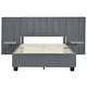 preview thumbnail 25 of 64, Full/Queen Size Upholstered Bed with Velvet Headboard and Integrated Shelves