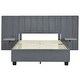 preview thumbnail 23 of 31, Platform Bed with Oversized Headboard and Storage Shelves Gray - Full