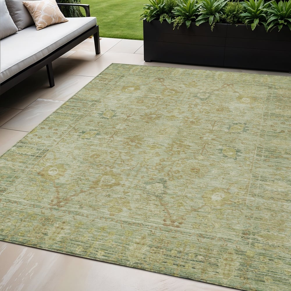 HomeRoots Oriental Traditional Rectangle Outdoor Rug