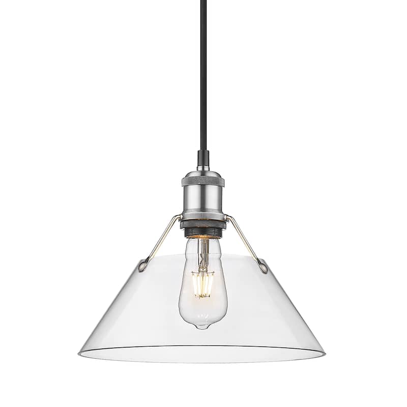 Orwell 10" Wide Medium Pendant in Pewter with Clear Glass - Silver