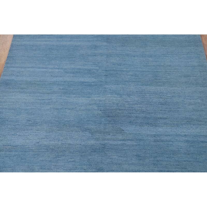 Blue Modern Gabbeh Oriental Rug Handmade Wool Carpet - 4'8"x 6'7"