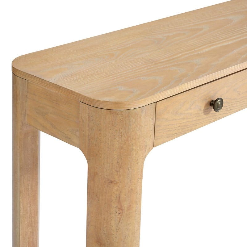 Rustic 52" Console Table with Drawers and Curved Legs for Entryway or Living Room Decor