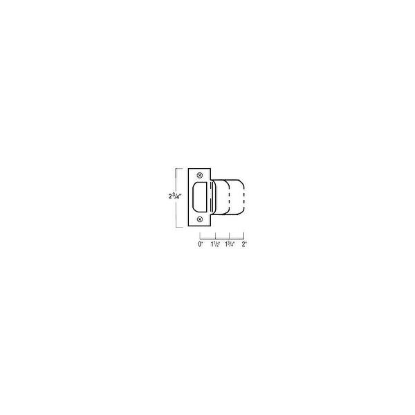 slide 1 of 1, DON-JO 2-3/4" X 2" Extended Lip Strike Plate - Polished Brass
