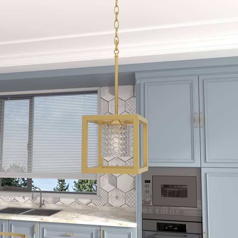 Moulins 1-light Modern Glam Crystal Geometric Kitchen Island Pendant Light