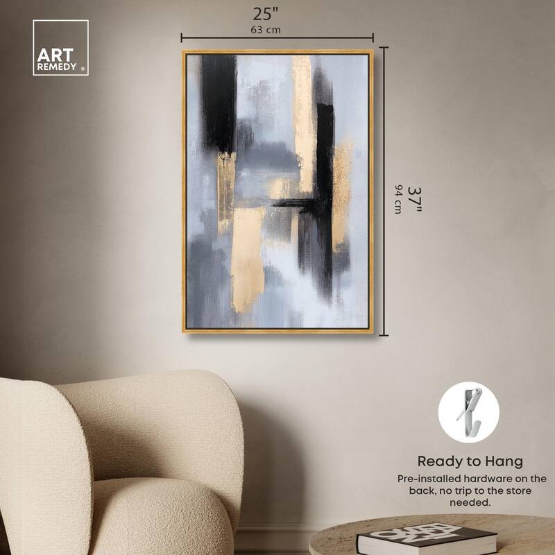 Onyx and Aureolin I Canvas by Art Remedy