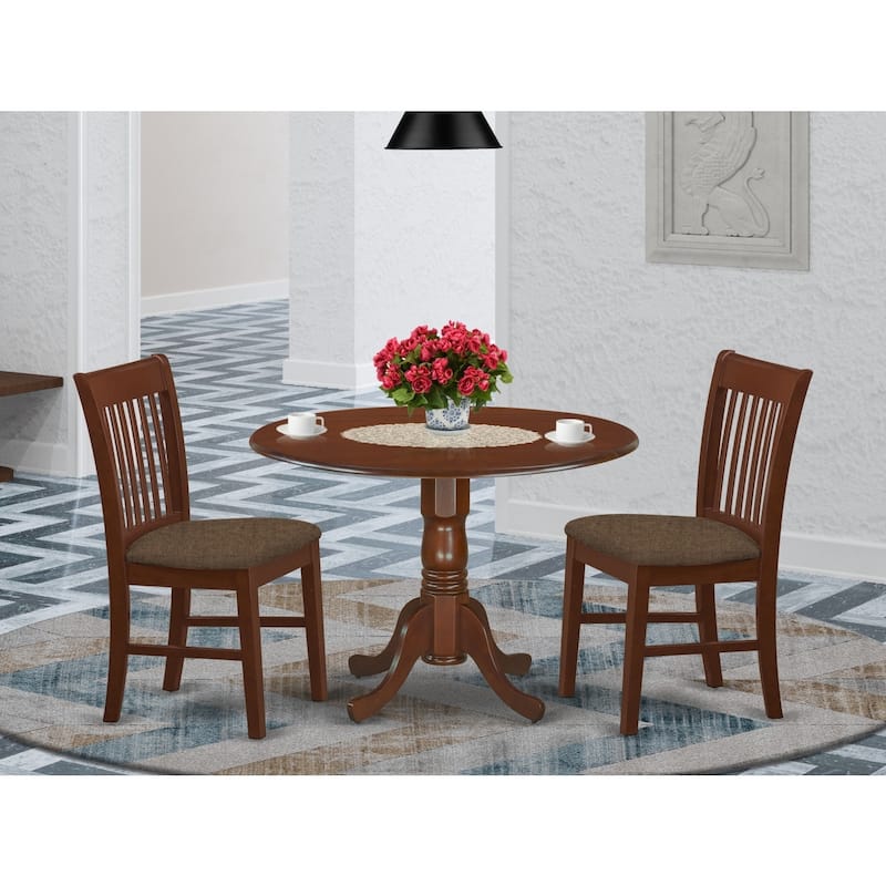 Round Kitchen Dining Set - 3 Piece Table & Chair Set - 42 Inch Table - Bohemian Style