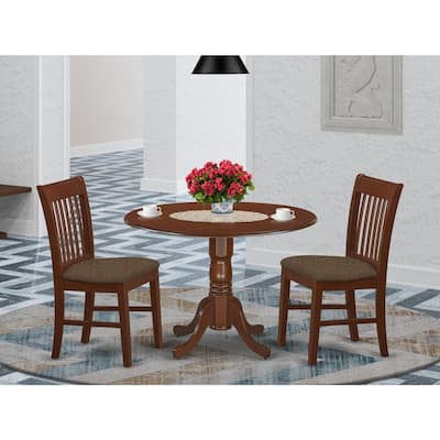 Round Kitchen Dining Set - 3 Piece Table & Chair Set - 42 Inch Table - Bohemian Style