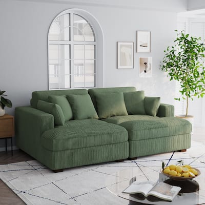 Navaeh Corduroy Modular Sectional Sofa Large Couch Sleeper Chaise