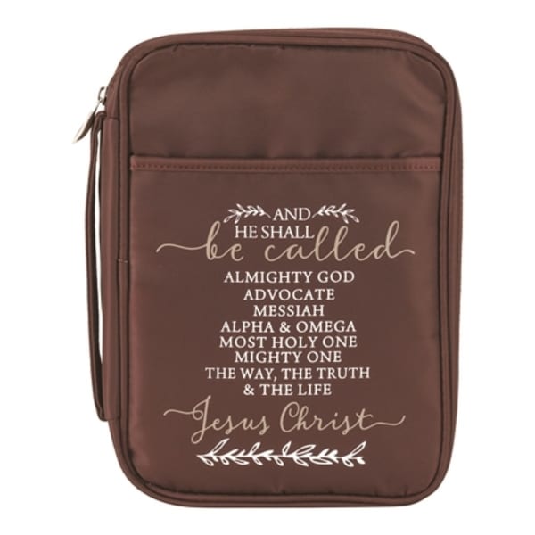 9.5" Brown and White Holy Quote Printed Bible Thinline Cover - N/A