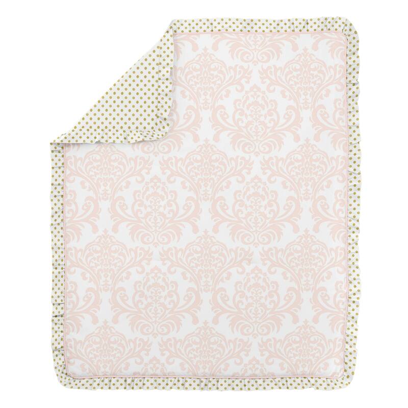 Sweet Jojo Designs Blush Pink Amelia Damask Collection 4-piece Bumperless Crib Bedding Set