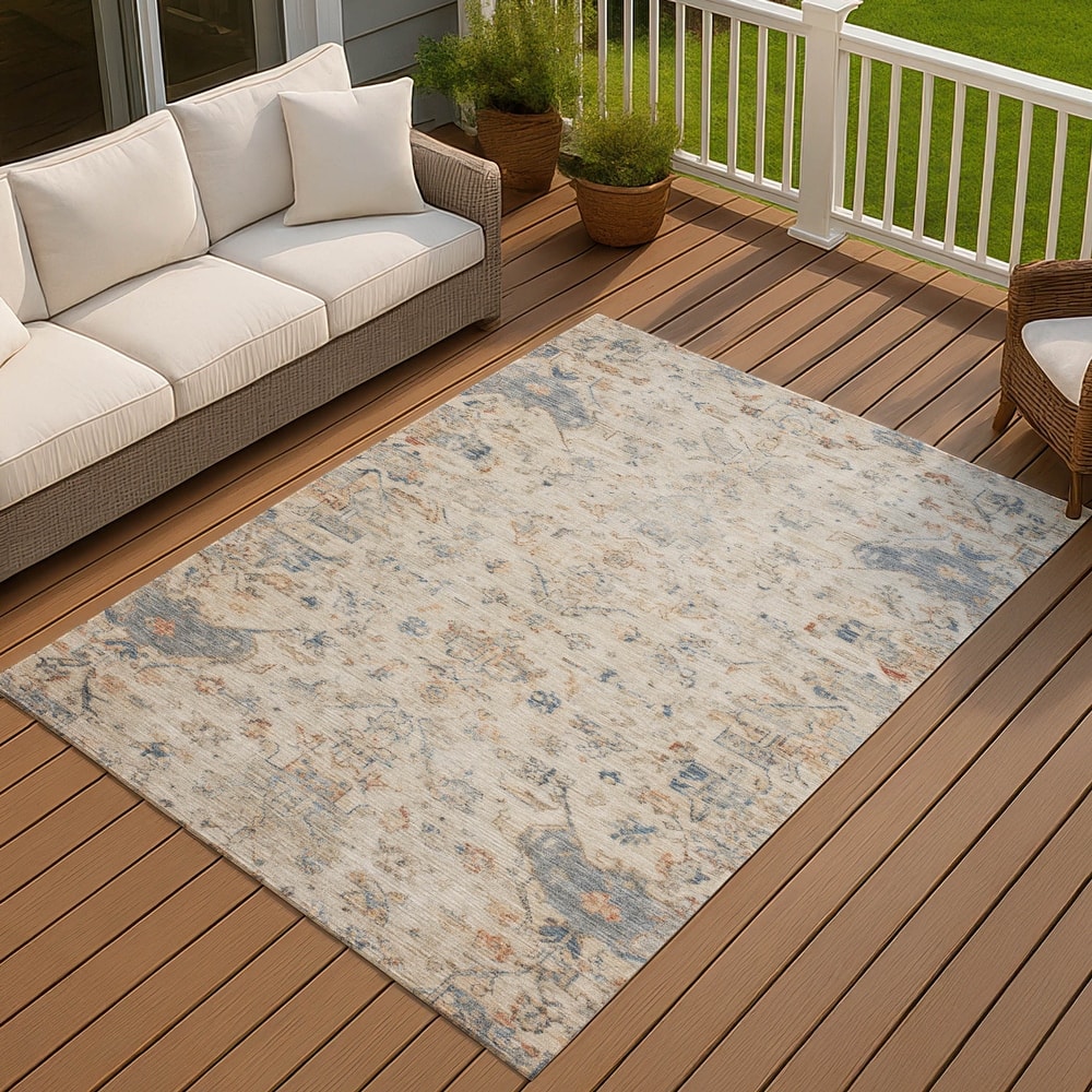 Machine Washable Indoor/ Outdoor Traditional Chelsea Chantille Rug