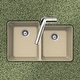 preview thumbnail 5 of 9, Houzer Quartztone 33" Double Basin Undermount Kitchen Sink with 60/40