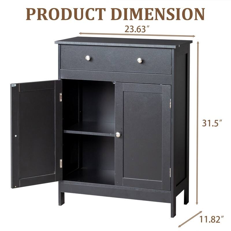 Bathroom Storage Cabinet with 2 Doors and 1 Drawer