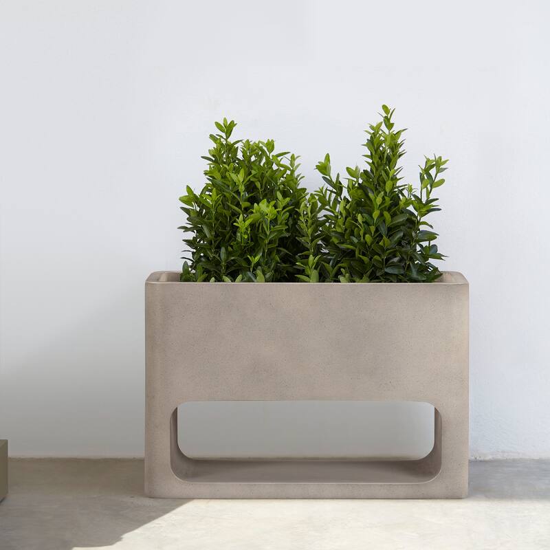 Sunstone Modern Indoor Outdoor Lightweight Concrete Planter