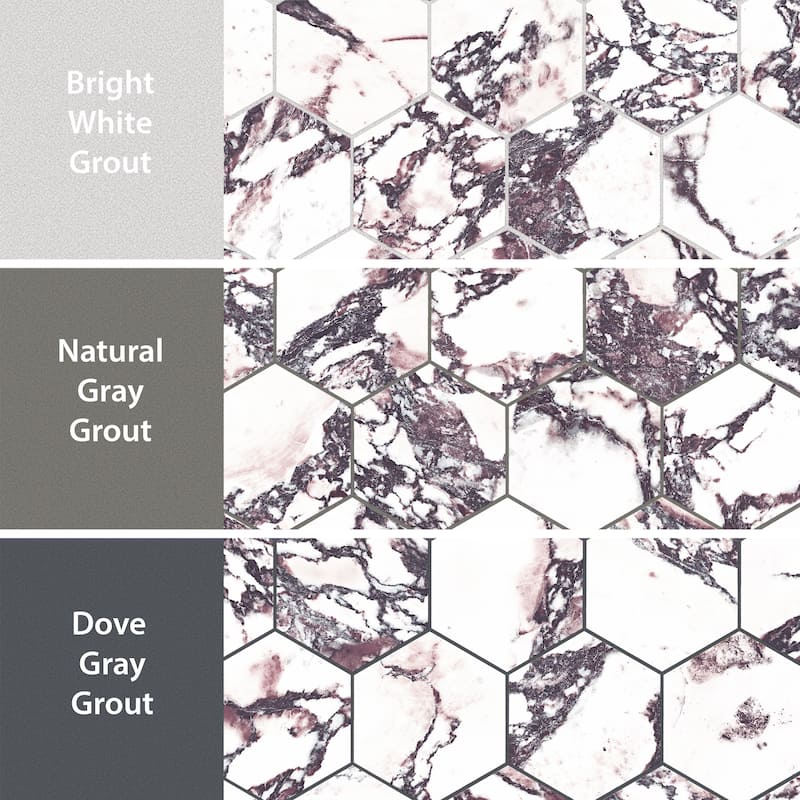 Merola Tile Touche 4" Hex Rubis 11-3/4" x 13-5/8" Porcelain Mosaic Floor and Wall Tile - (1 Tile)