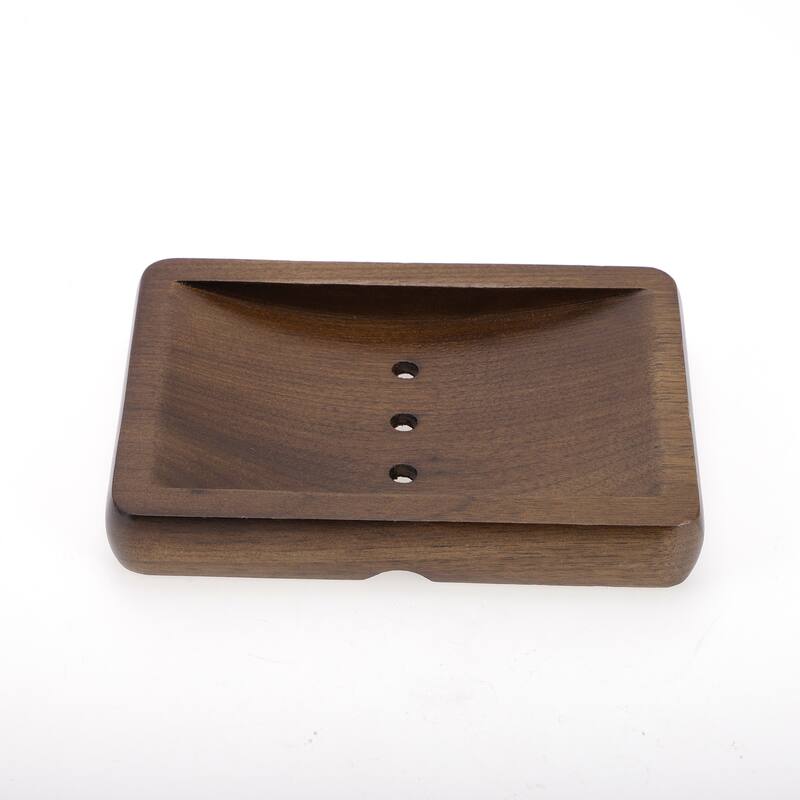 Portable Square Soap Dish for Bathroom Kitchen 5.43"x3.78"x0.83" Deep Brown 1 Pc - Deep Brown