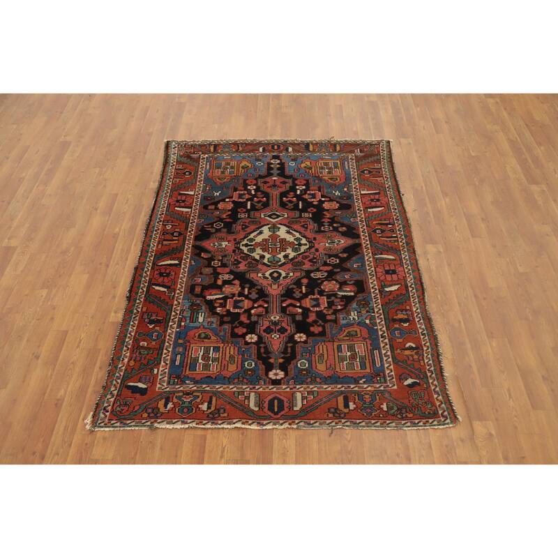 Hand Knotted Oriental 100% Wool Carpet Traditional Medallion Pink Bakhtiari Area Rug - 6' 8'' X 4' 7''