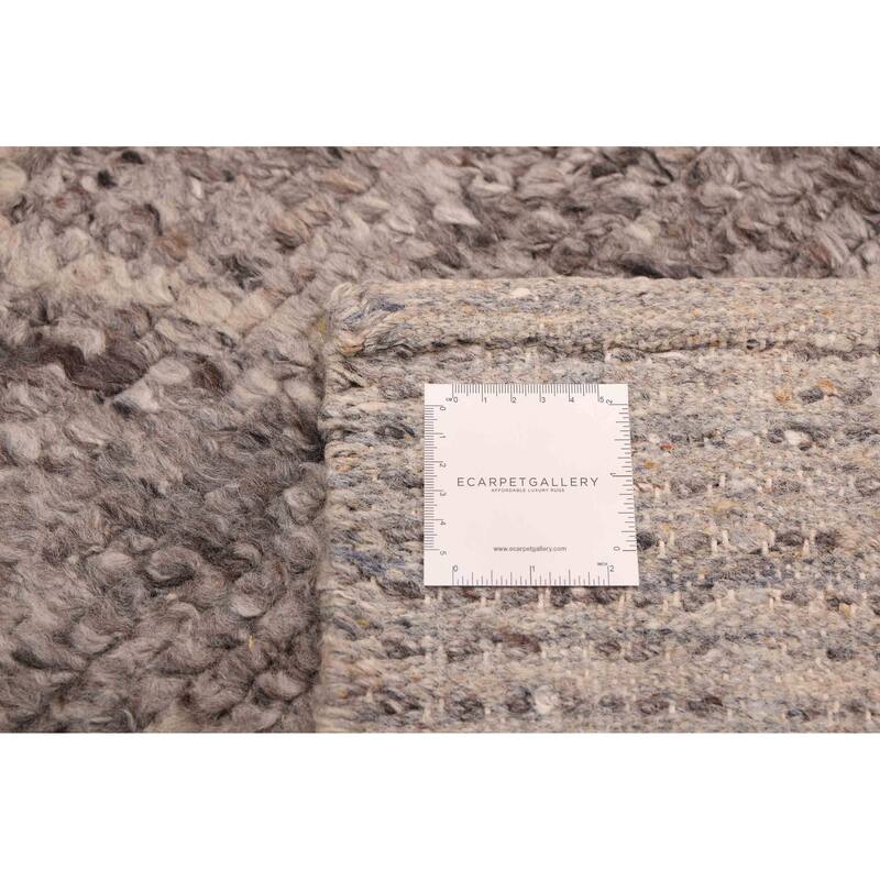 ECARPETGALLERY Hand-knotted Tangier Grey Wool Rug - 8'2 x 10'0