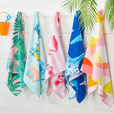 Great Bay Home Cotton Vibrant Prints Beach Towel - 30" x 60"