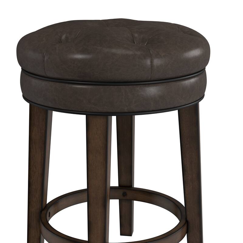 Hillsdale Furniture Krauss Wood Backless Counter Height Swivel Stool, Charcoal Gray