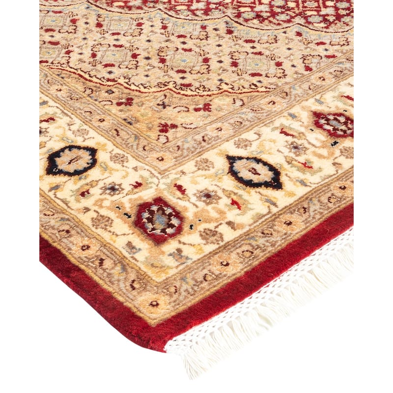 Overton Hand Knotted Wool Vintage Inspired Traditional Mogul Red Area Rug - 5 x 8