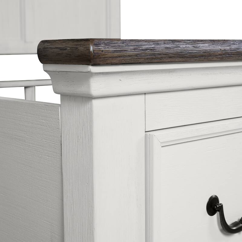 Furniture of America Eryndor Modern Farmhouse 5-Piece White Solid Wood Platform Bedroom Set