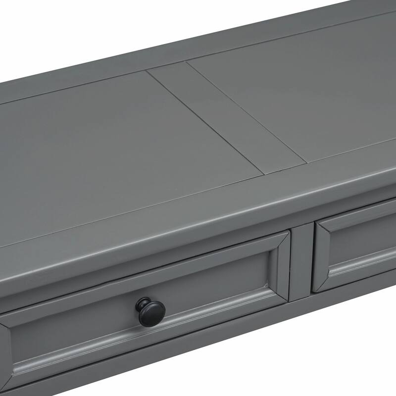 Entryway Console Table: Storage Drawers, Bottom Shelf