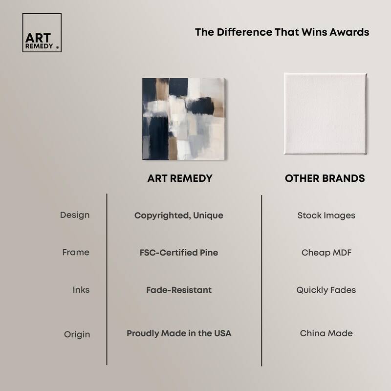 Blue and Tan Abstraction II Canvas by Art Remedy, Gallery Wrapped