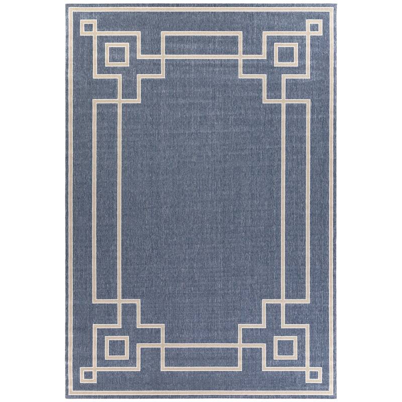 Livabliss Odette Greek Key Border Indoor/ Outdoor Area Rug
