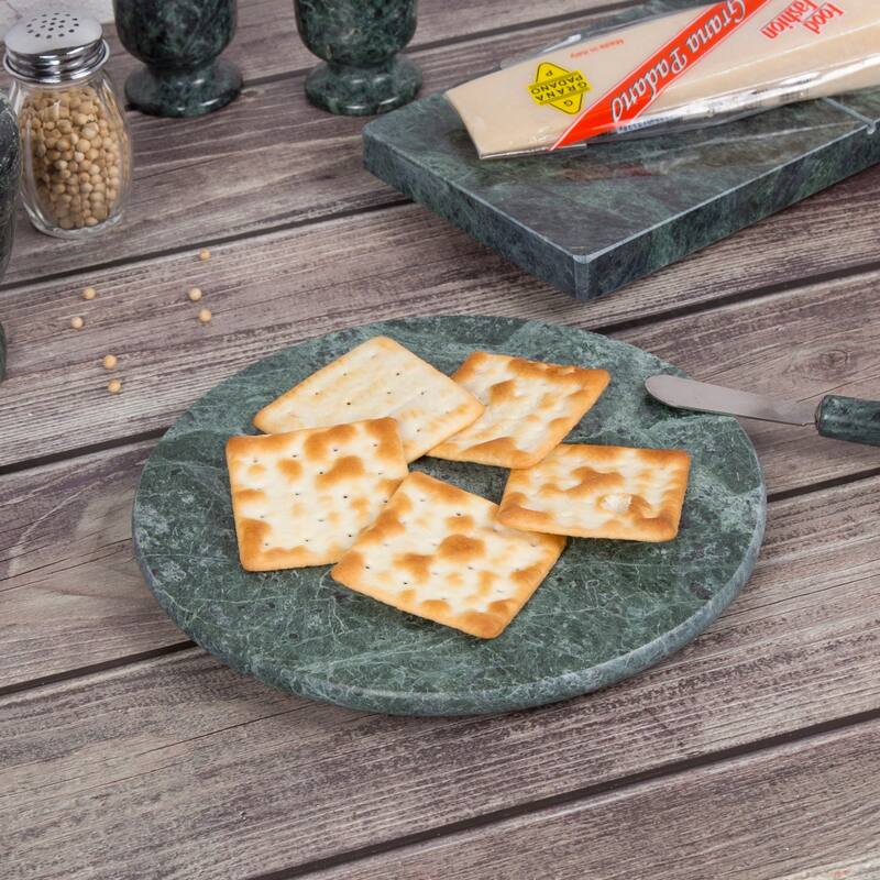 Creative Home Green Marble Round Trivet, Cheese Board