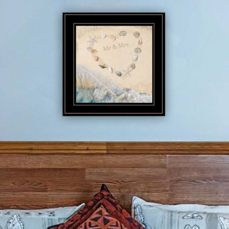 "Marriage is a Beach" by Trendy Decor 4U, Ready to Hang Framed Print, Black Frame
