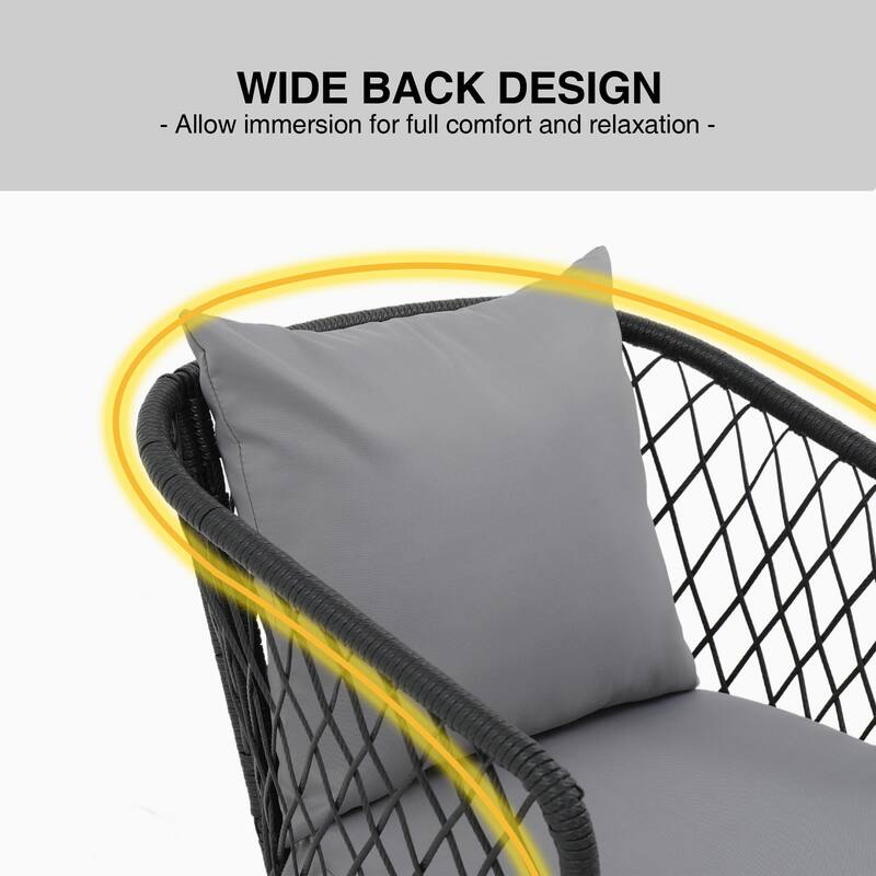 Outdoor 2 Piece Patio Chair Design with Wicker Dining Chairs